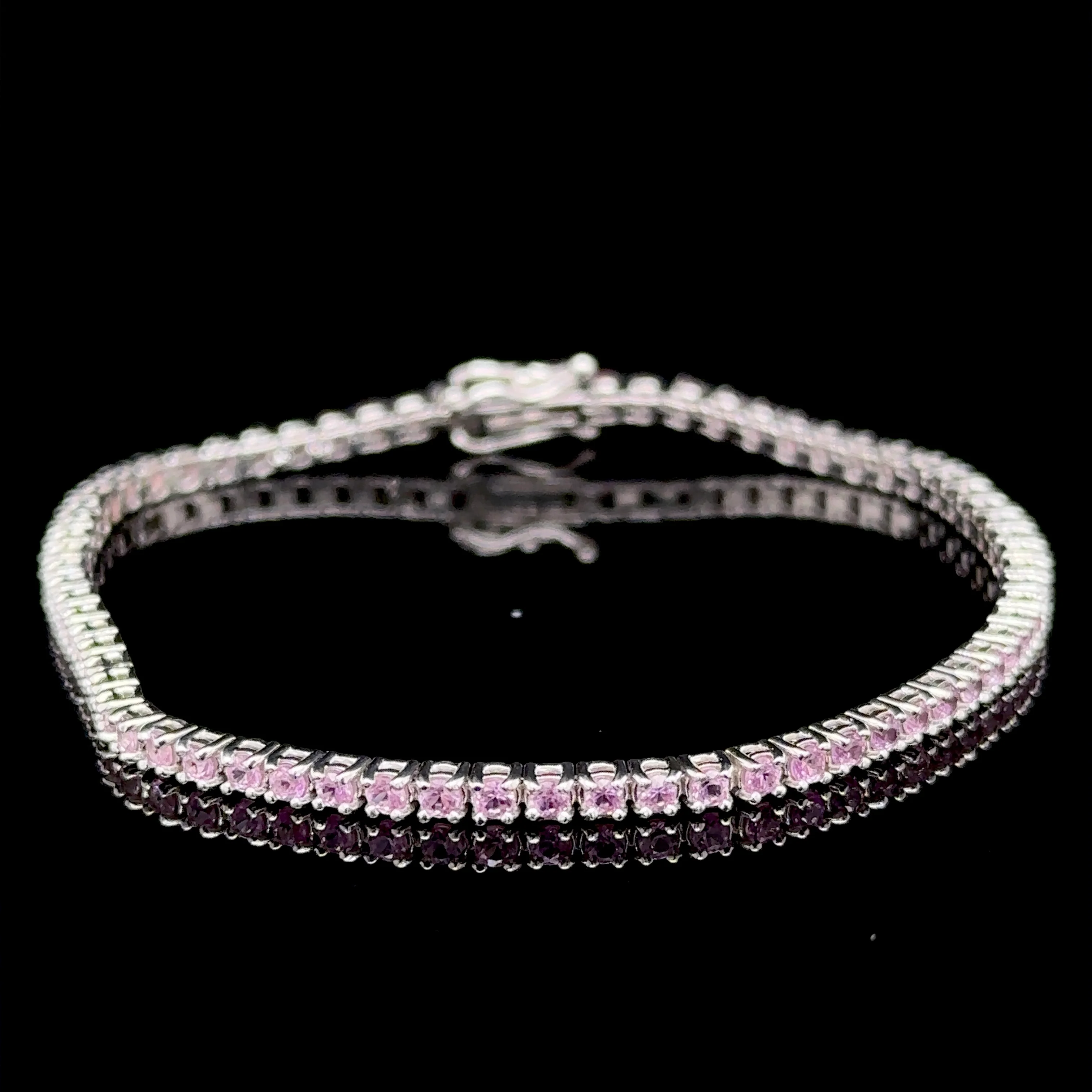 2.70 Carat Pink Sapphire Tennis Bracelet - Image 3