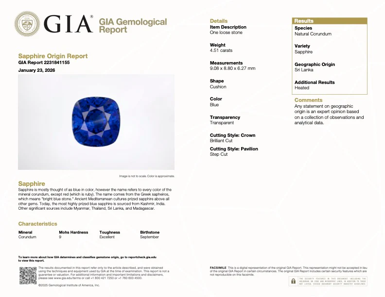 4.51 Carat Blue Ceylon Sapphire - Sri Lanka - GIA - Image 3