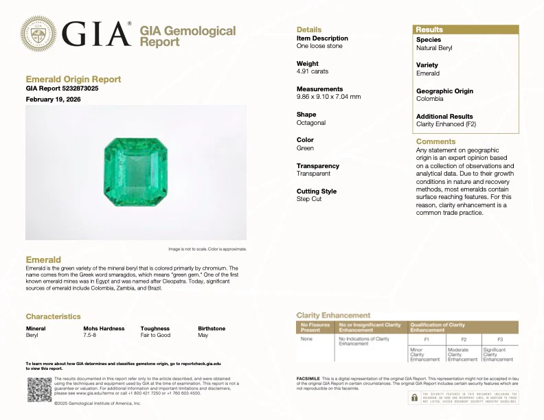 4.91 Carat Colombian Emerald - GIA - Image 2