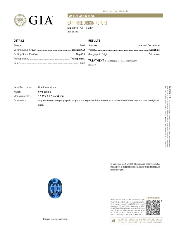 5.92 Carat Blue Sapphire - GIA - Image 2