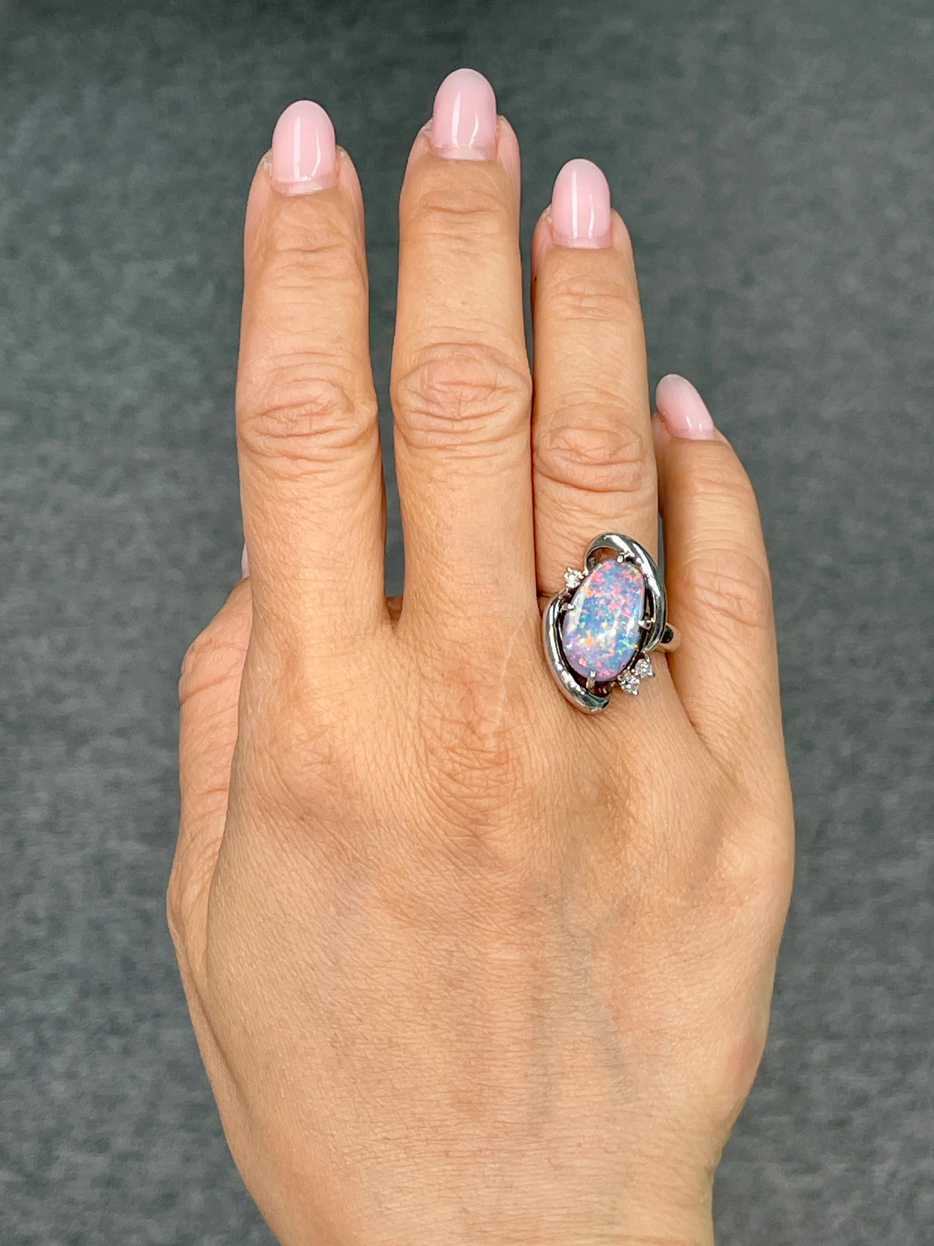 6.17 Carat Opal and Diamond Ring - Image 5