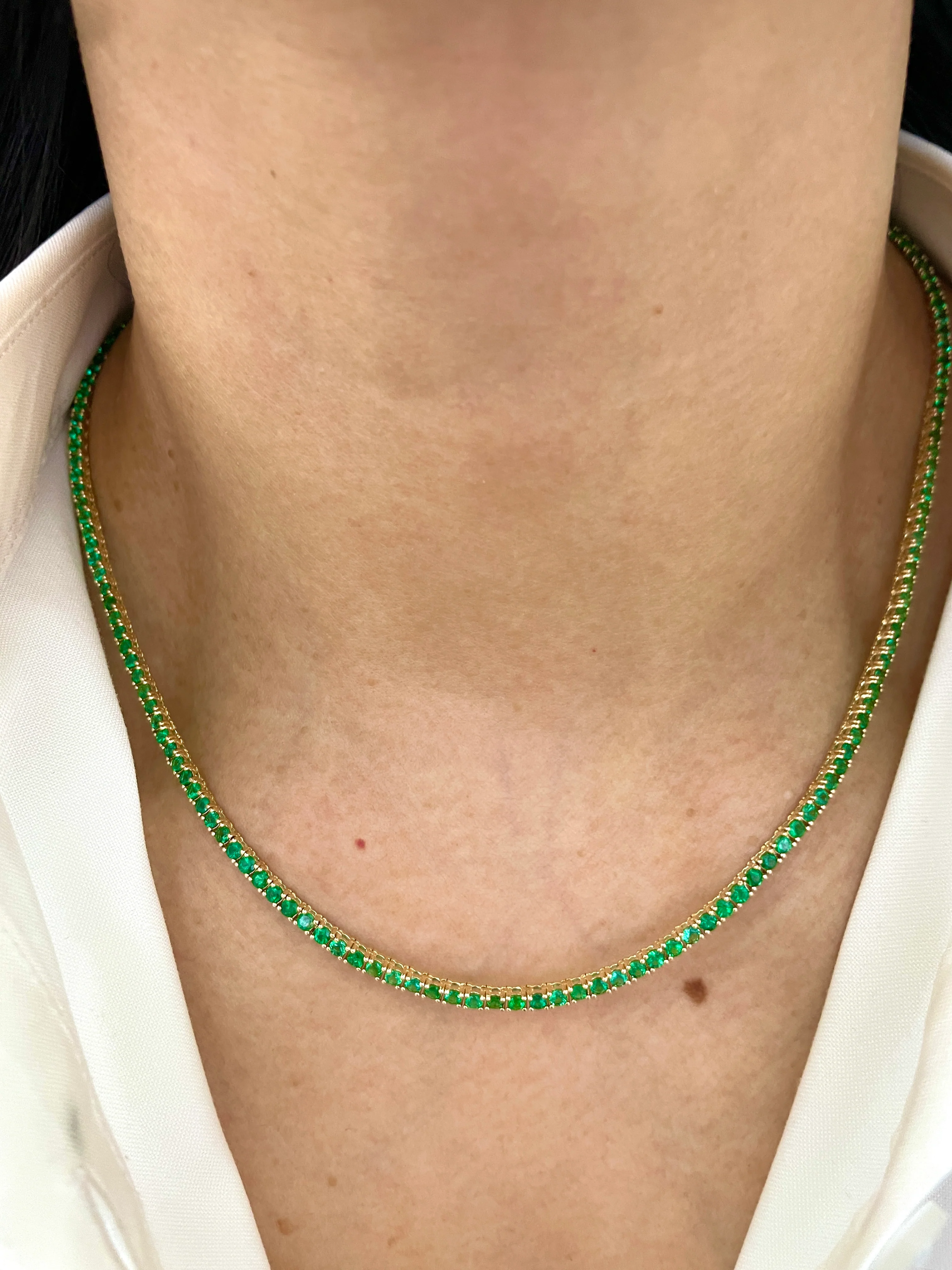 6.20 Carat Emerald Tennis Necklace - Image 2