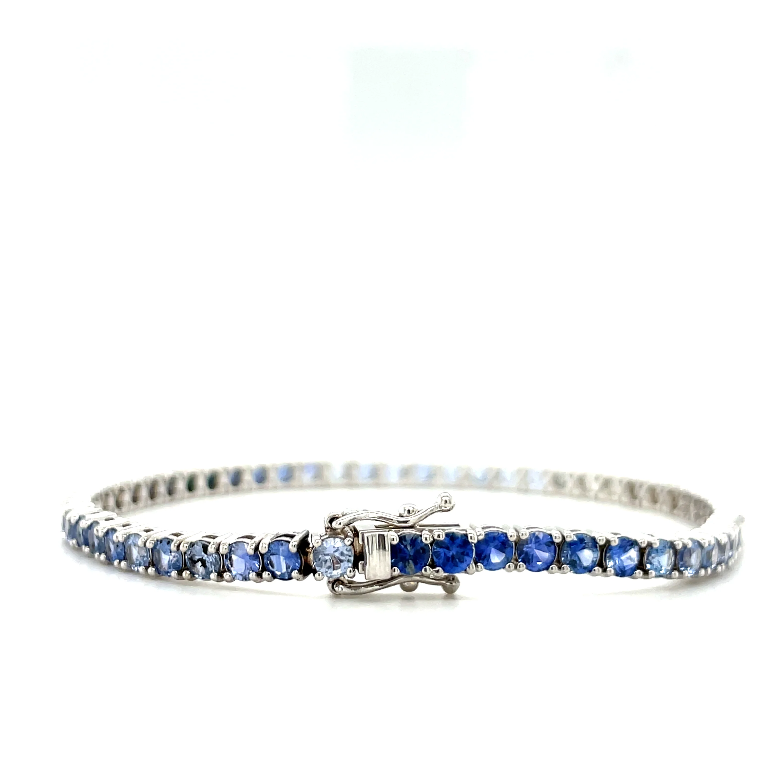 6.28 Carat Ombré Sapphire Tennis Bracelet - Image 3