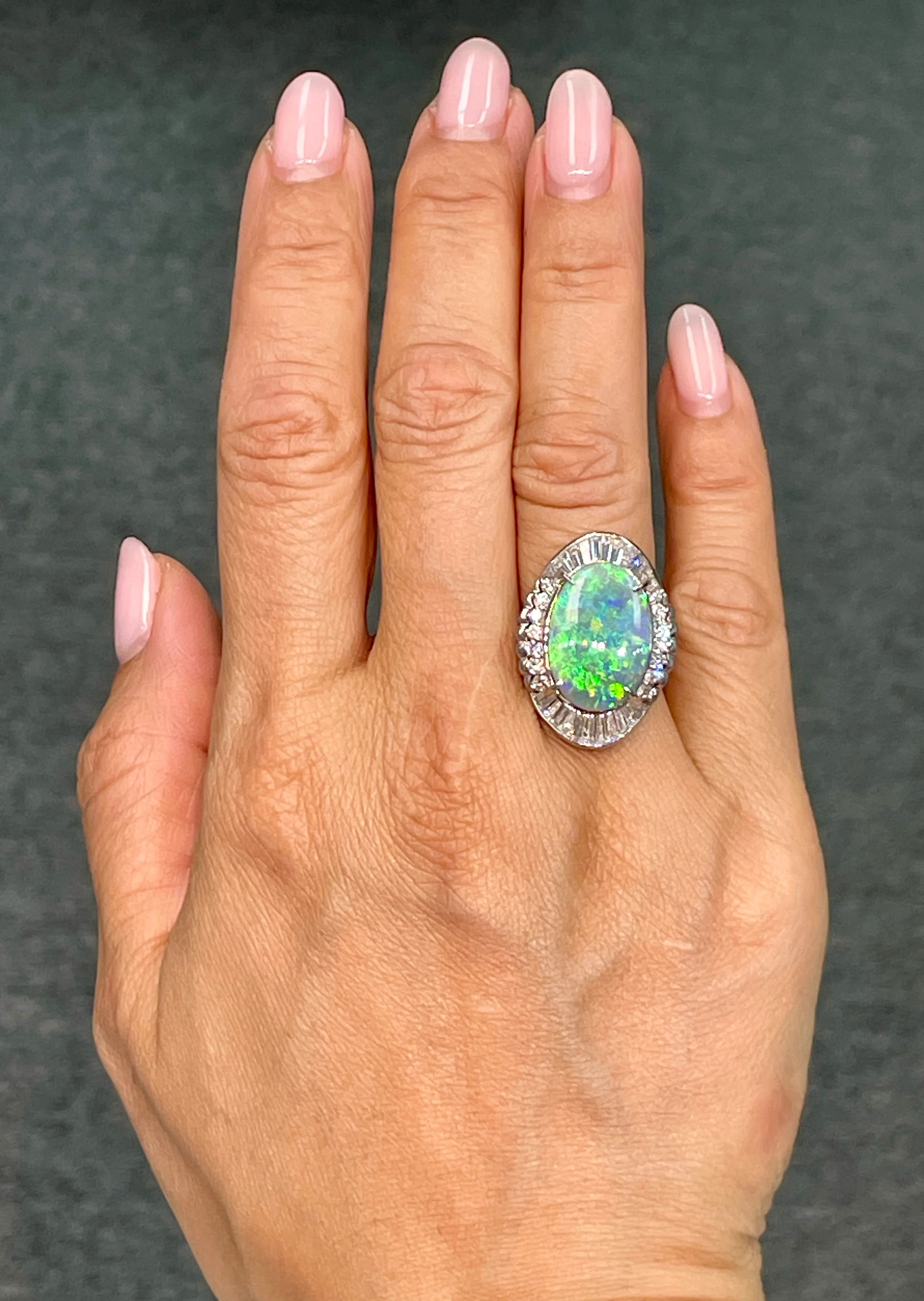 6.63 Carat Opal and Diamond Ring - Image 5