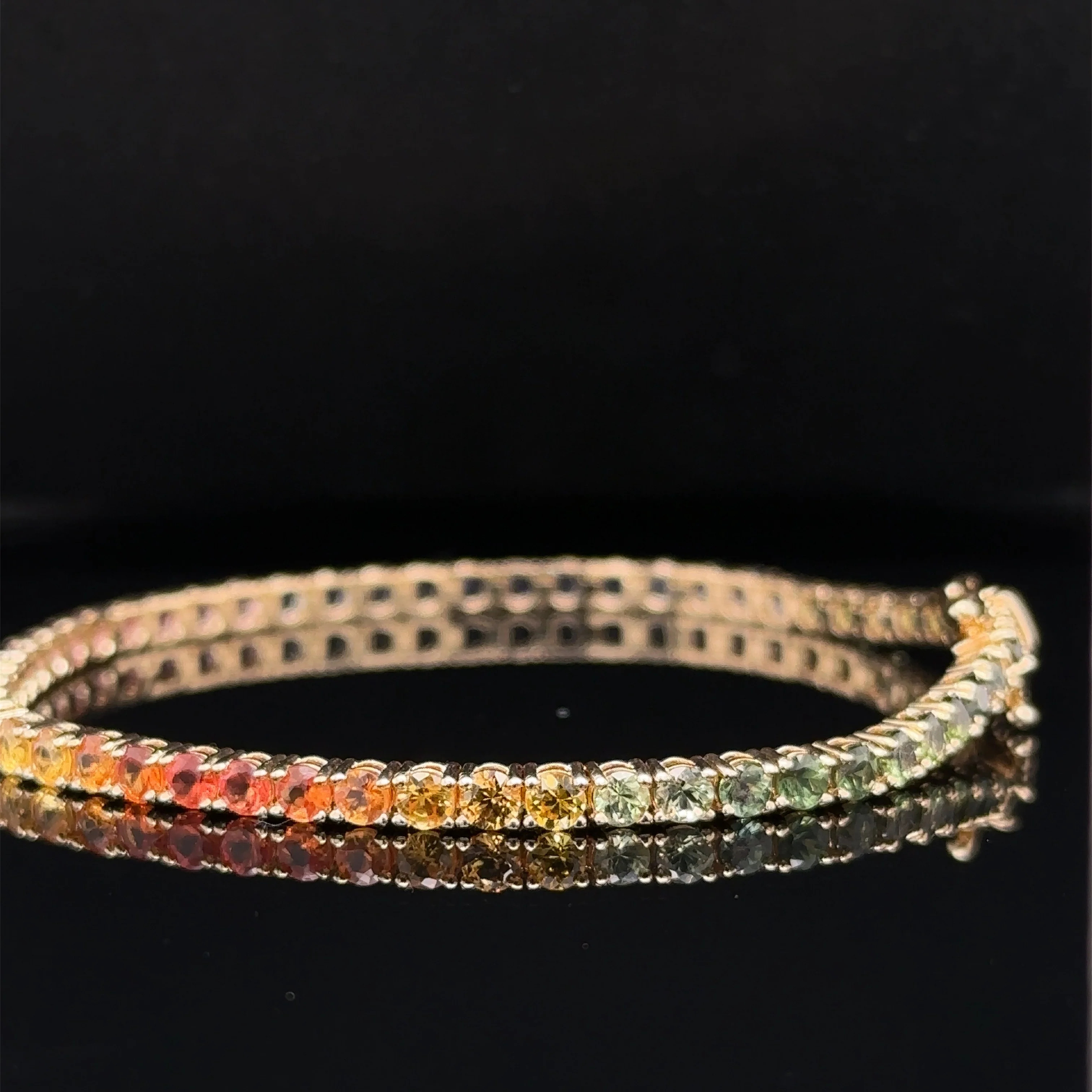 7.00 Carat Rainbow Ombre Sapphire Bracelet - Image 10