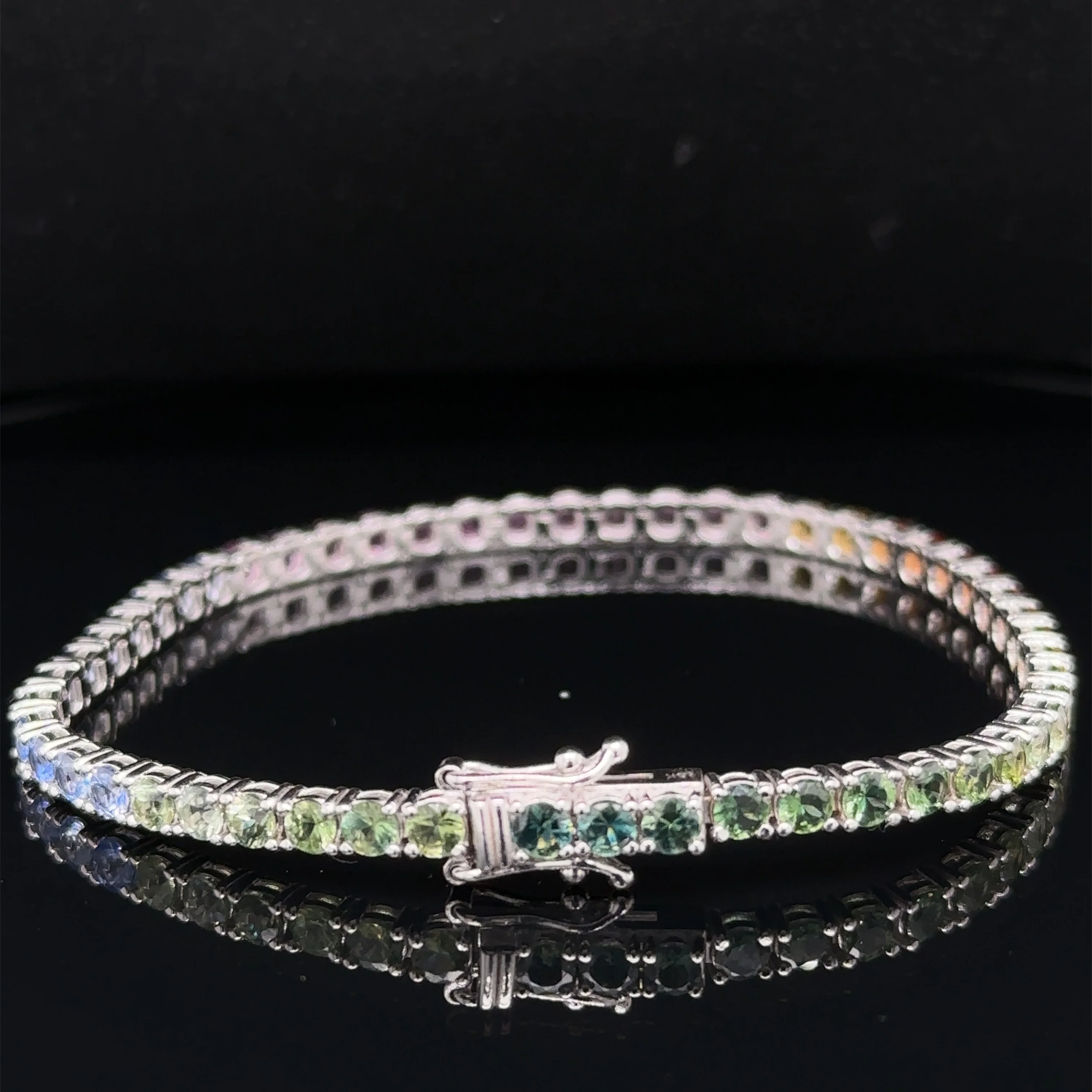 7.00 Carat Rainbow Ombre Sapphire Bracelet - Image 3