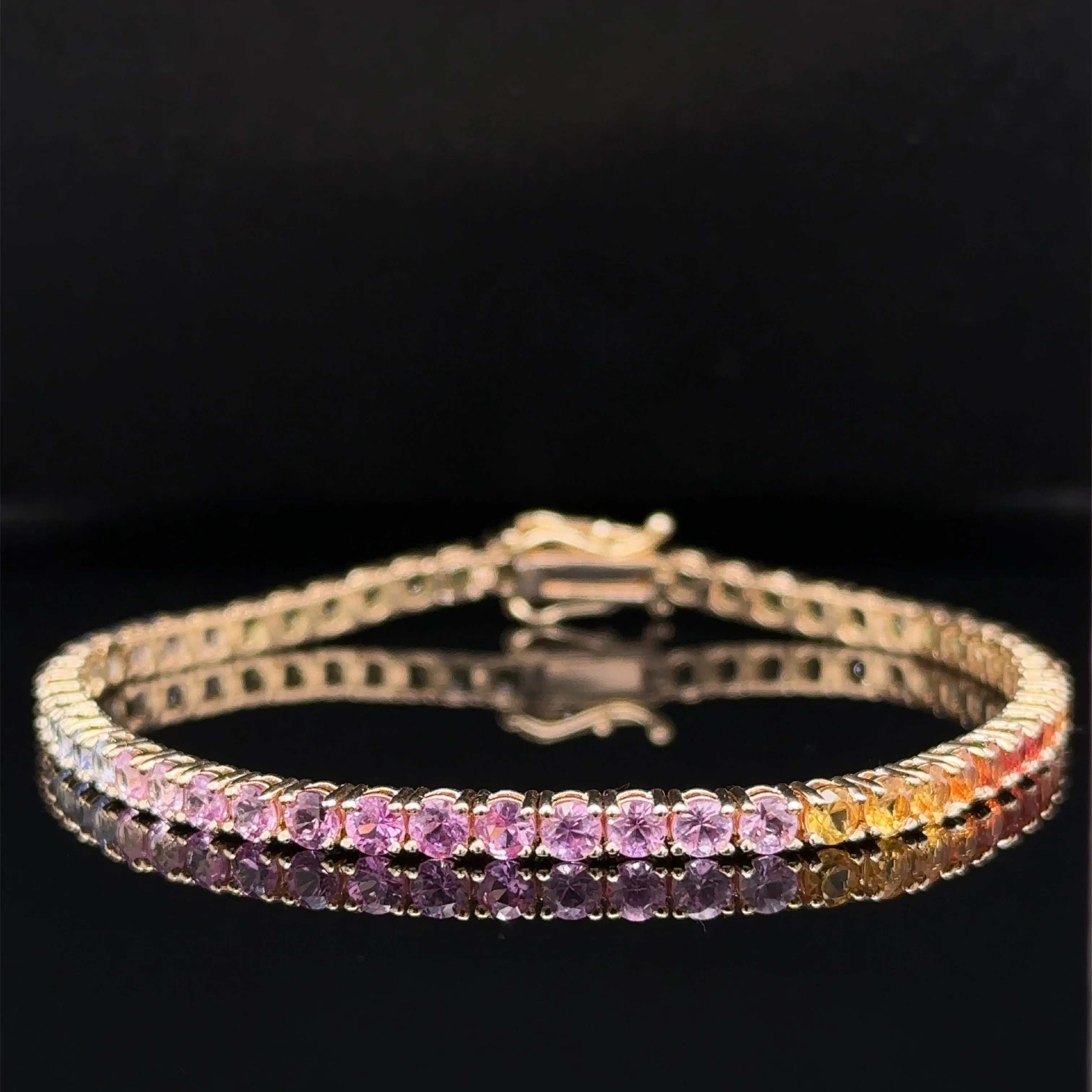 7.00 Carat Rainbow Ombre Sapphire Bracelet - Image 4