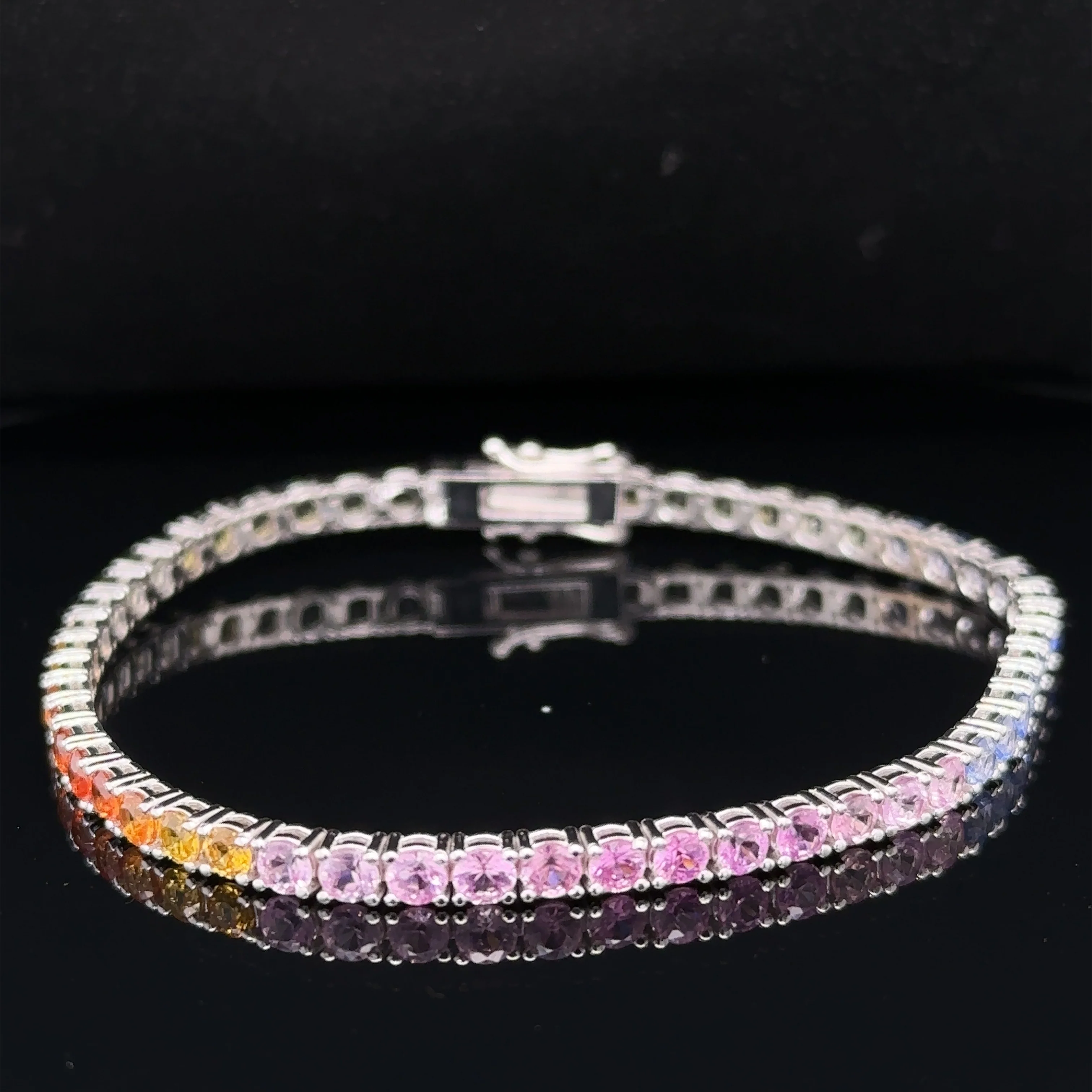 7.00 Carat Rainbow Ombre Sapphire Bracelet - Image 5