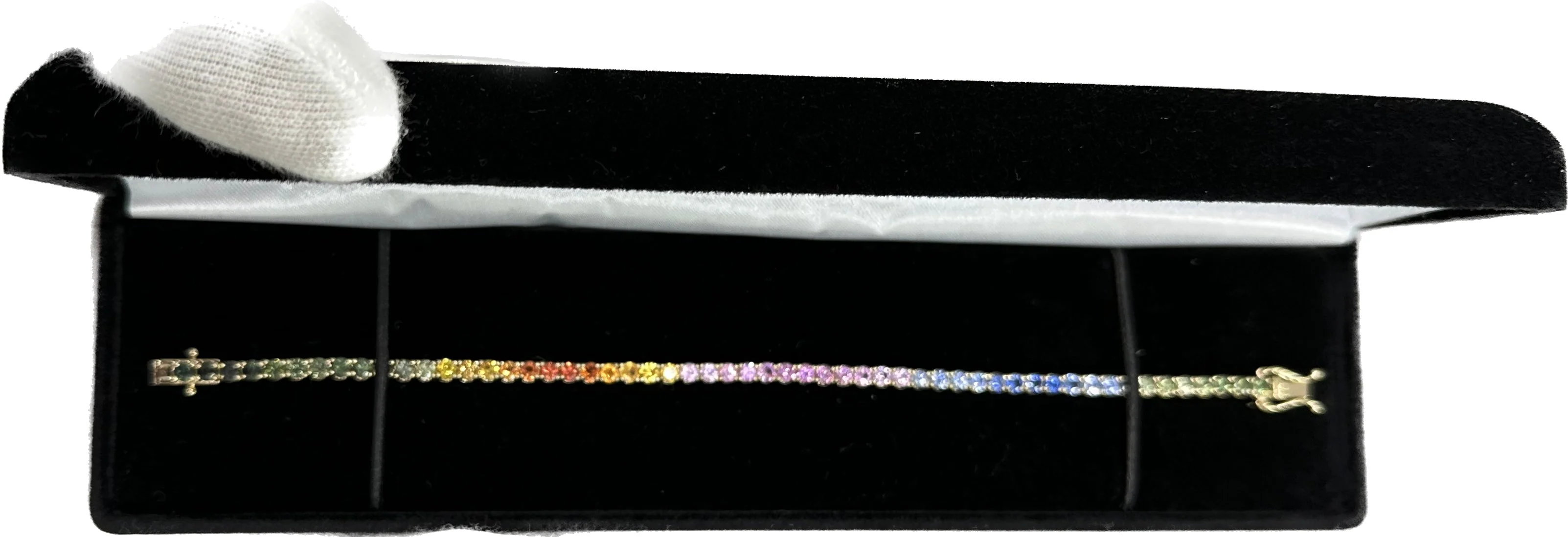 7.00 Carat Rainbow Ombre Sapphire Bracelet - Image 6