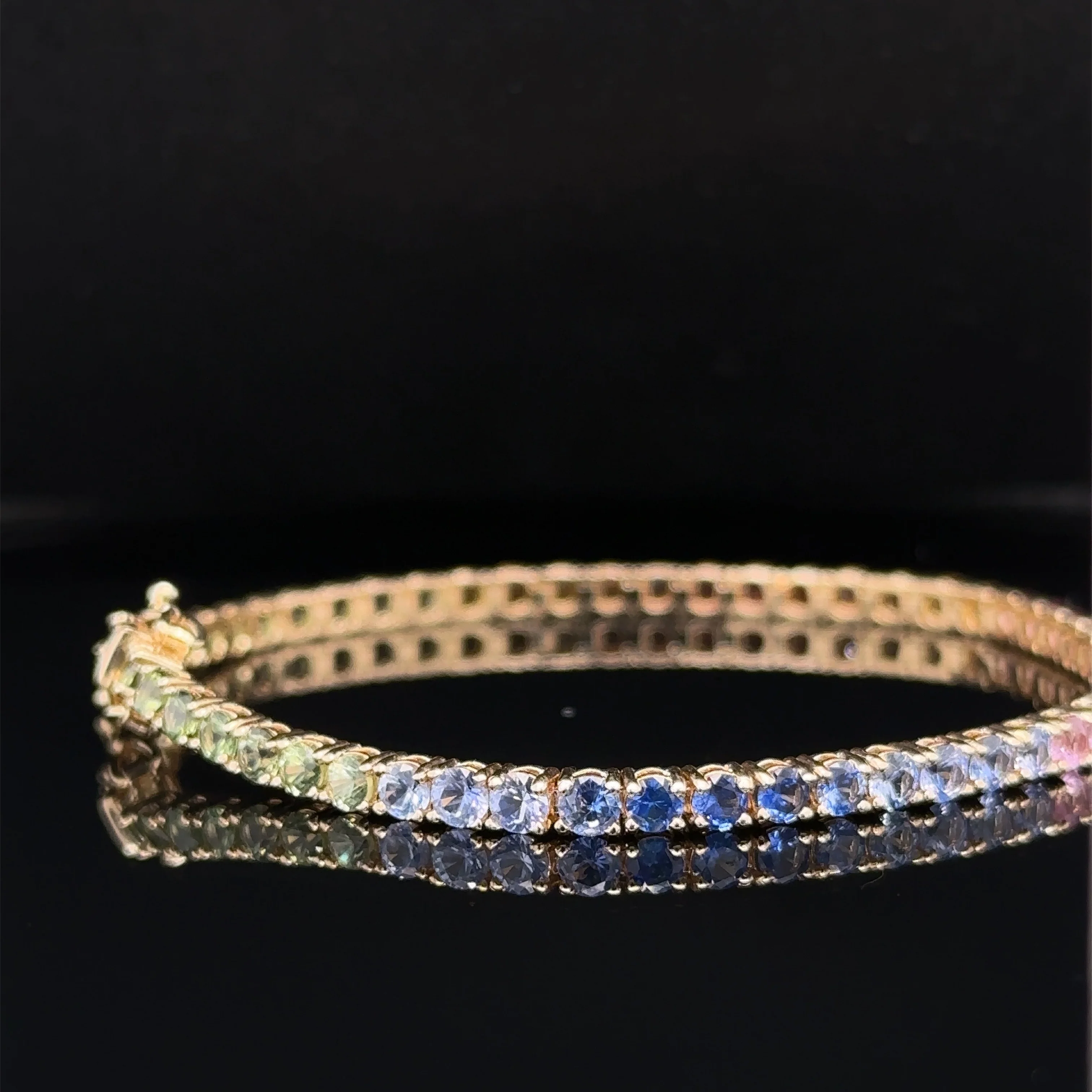 7.00 Carat Rainbow Ombre Sapphire Bracelet - Image 8
