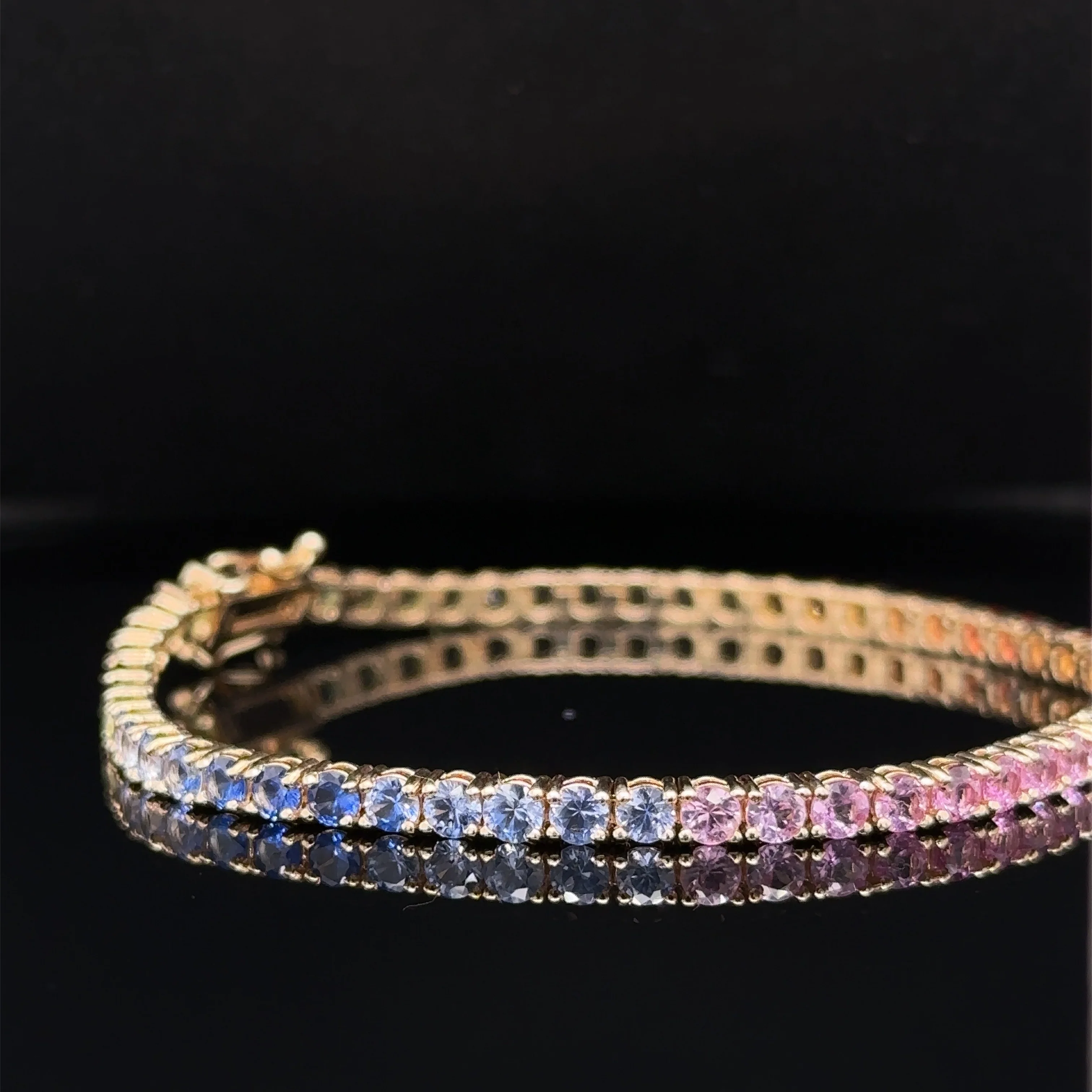 7.00 Carat Rainbow Ombre Sapphire Bracelet - Image 9