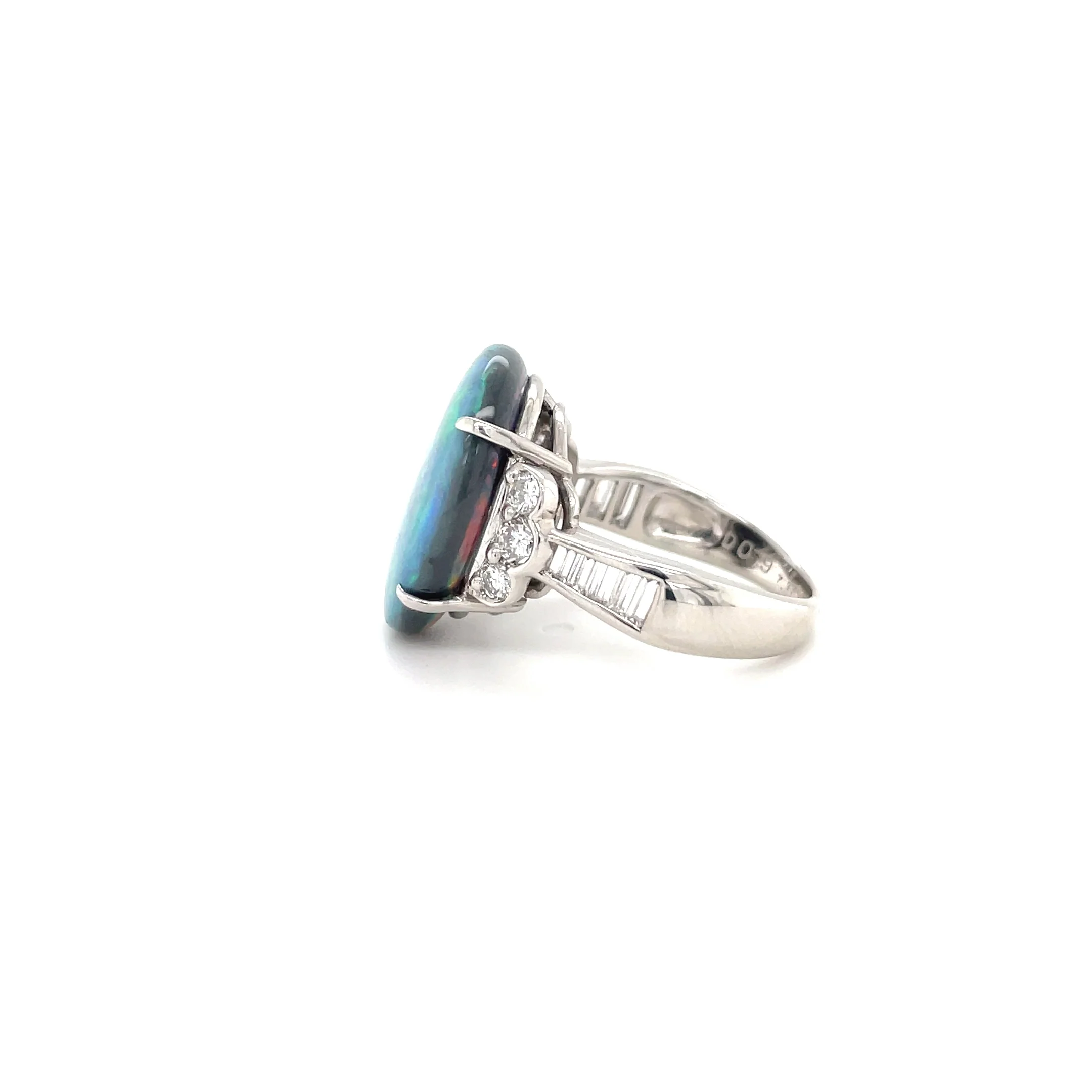 7.97 Carat Black Opal and Diamond Ring - Image 2