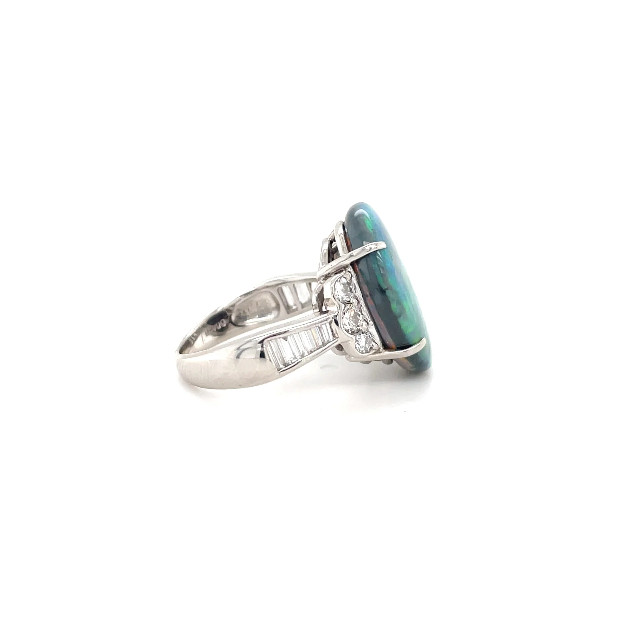 7.97 Carat Black Opal and Diamond Ring - Image 4