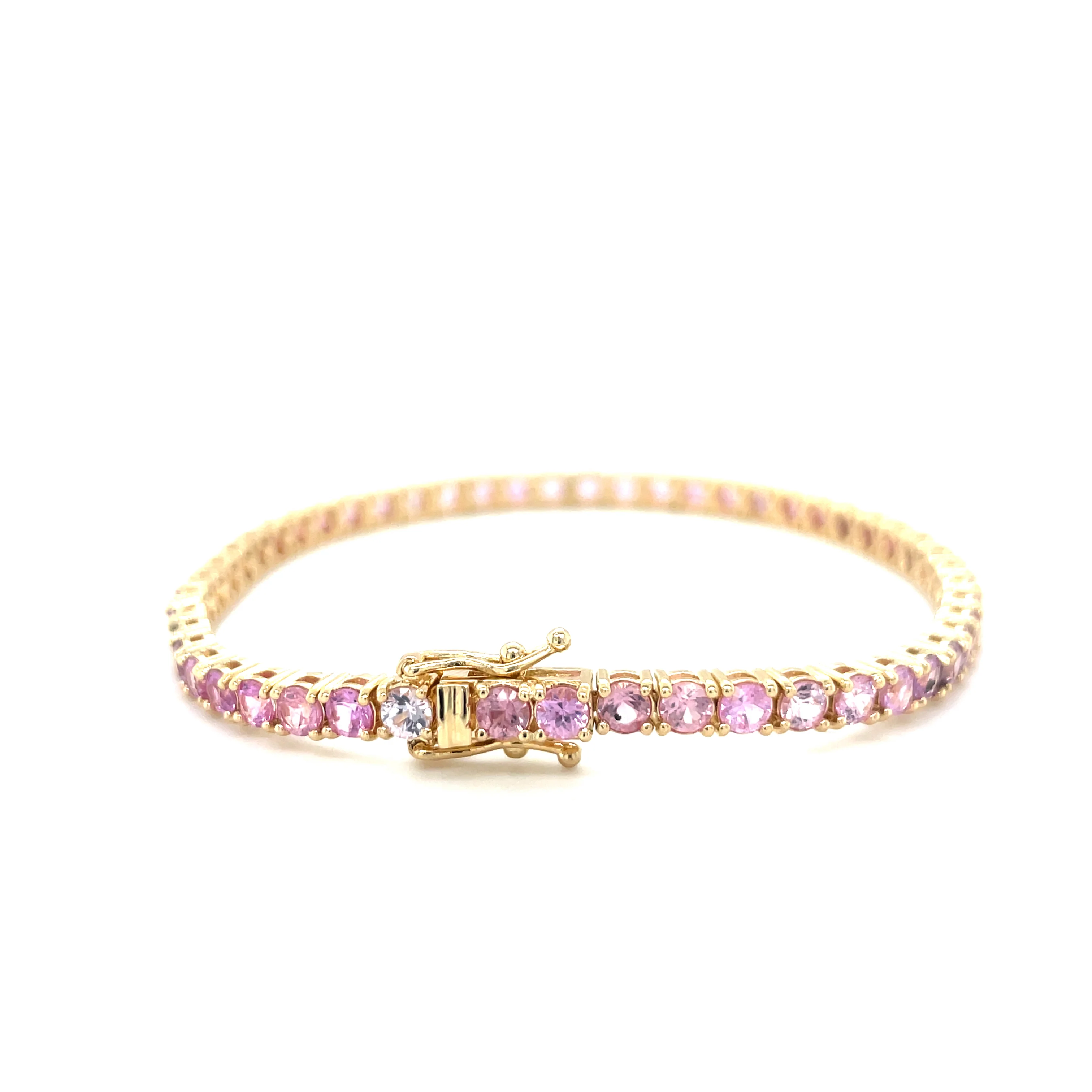 7.00 Carat Pink Sapphire Tennis Bracelet - Image 3