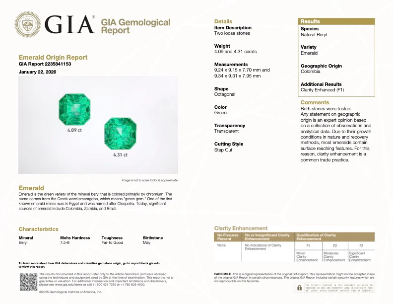 8.40 Carat Emerald Pair - Colombian - GIA - Image 2