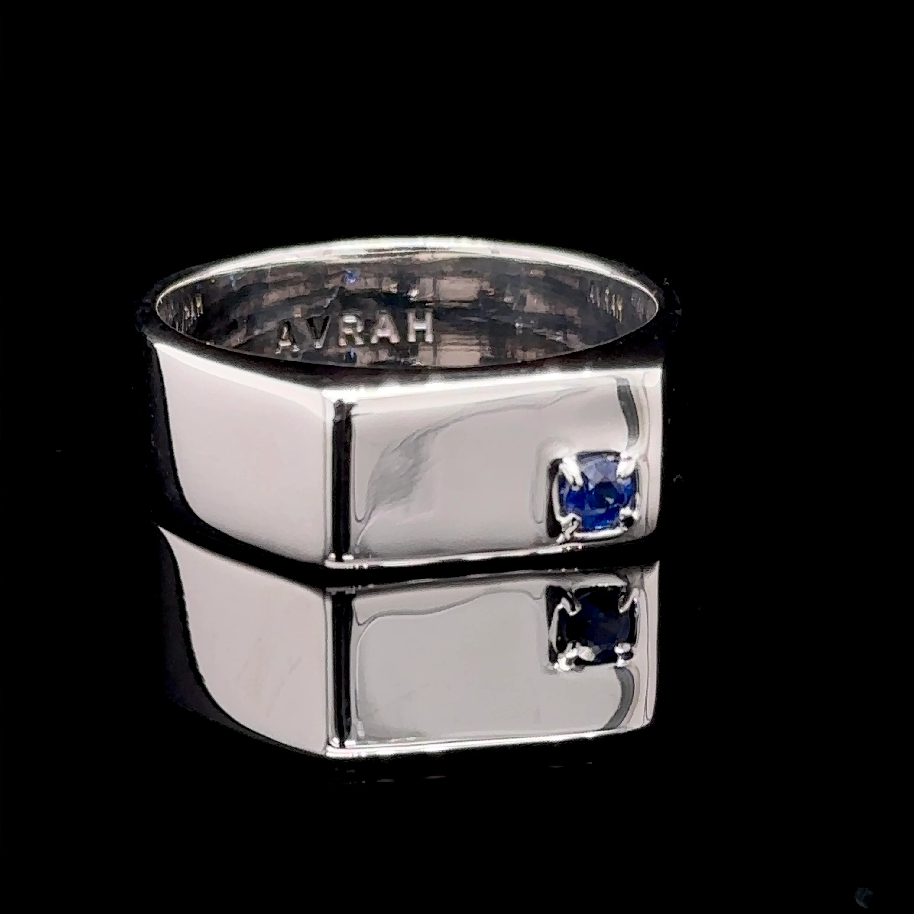 AVRAH - Sterling Silver and Sapphire Signet Ring - Image 3