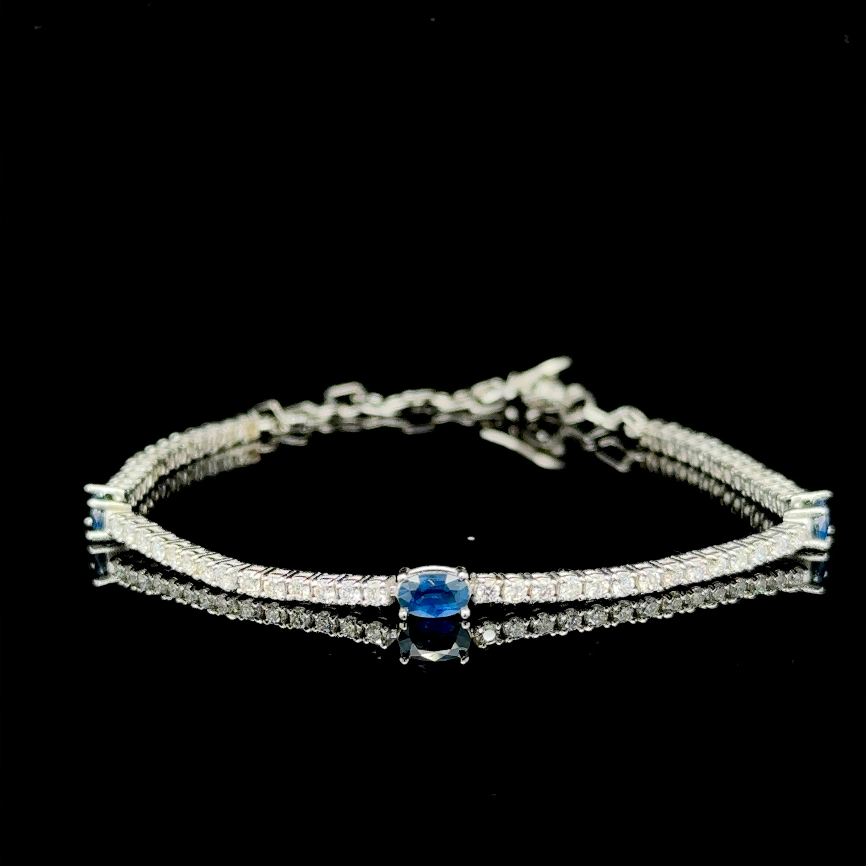 0.90 Carat Sapphire & Diamond Tennis Bracelet - Image 3