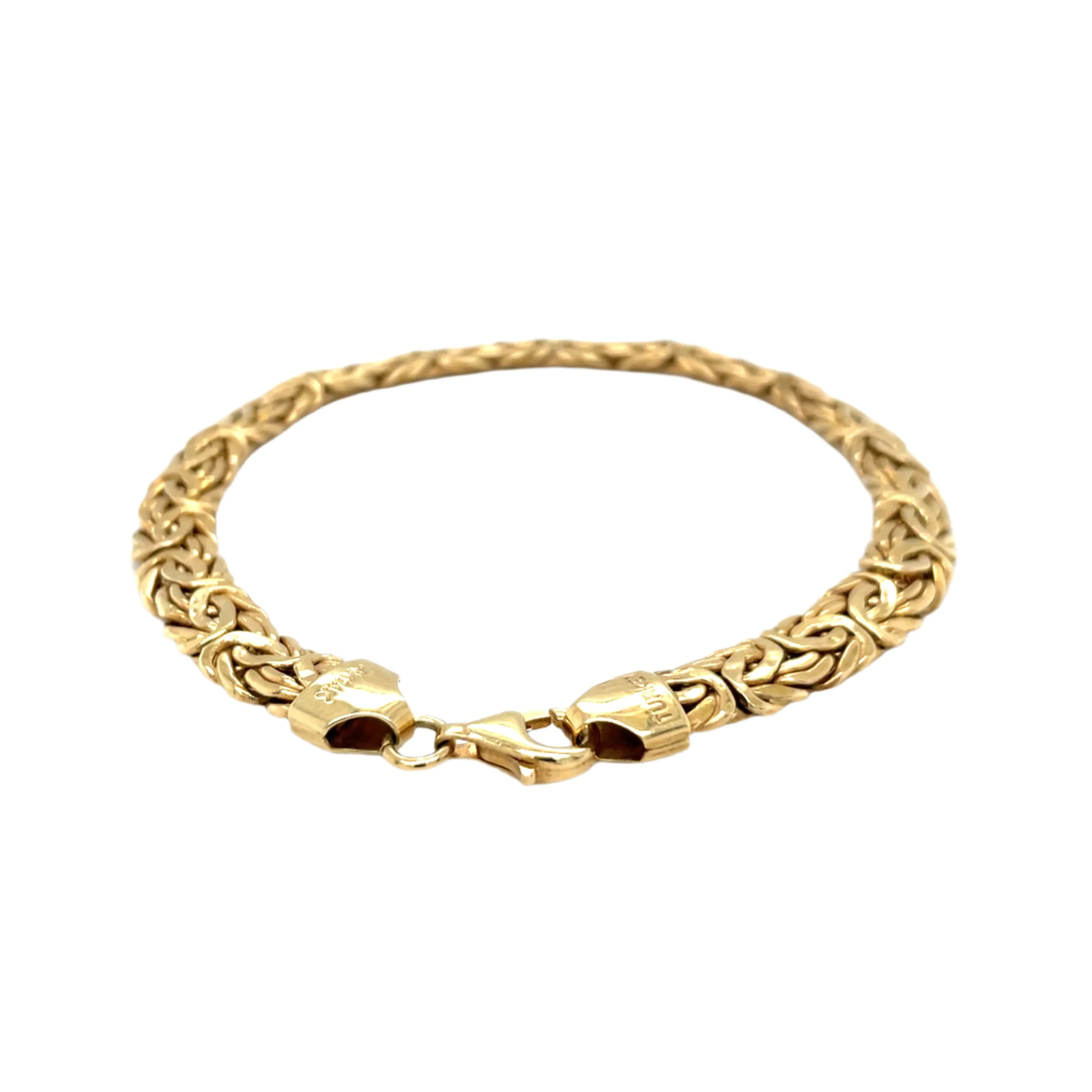 14k Gold Byzantine Bracelet - 7mm - Hollow - Image 2