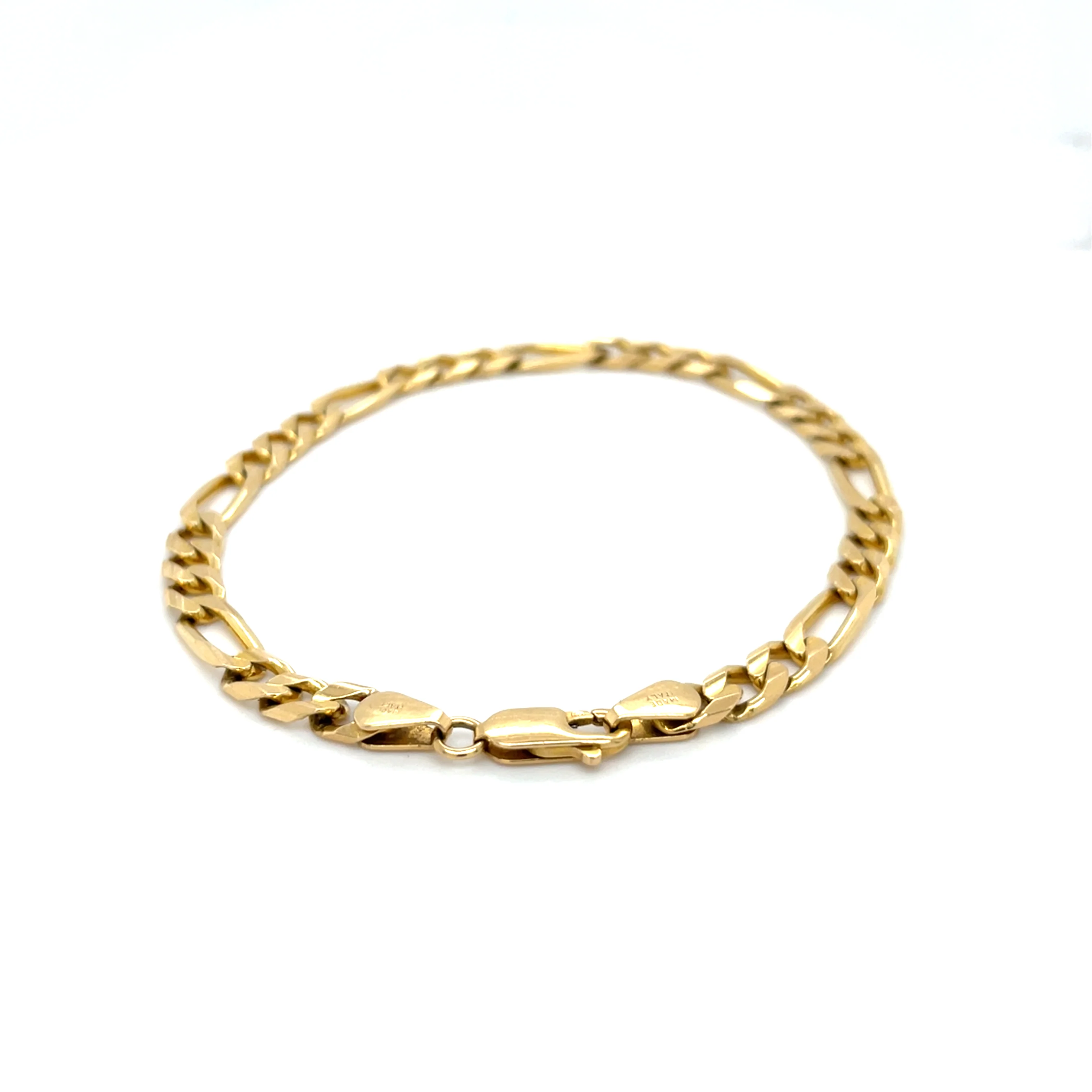 Solid 14k Gold Figaro Link Bracelet - 5mm - Image 2