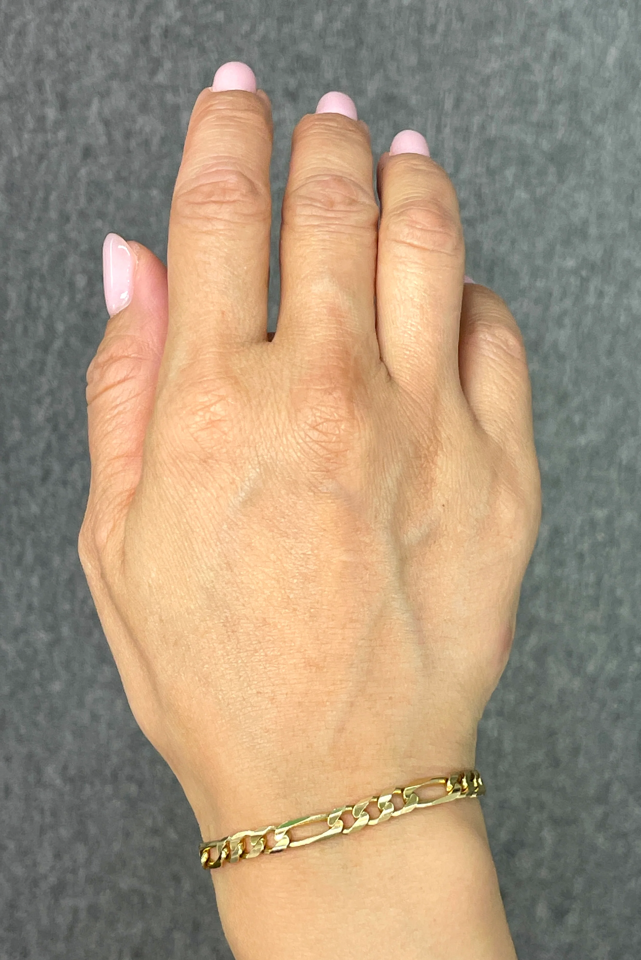 Solid 14k Gold Figaro Link Bracelet - 5mm - Image 3