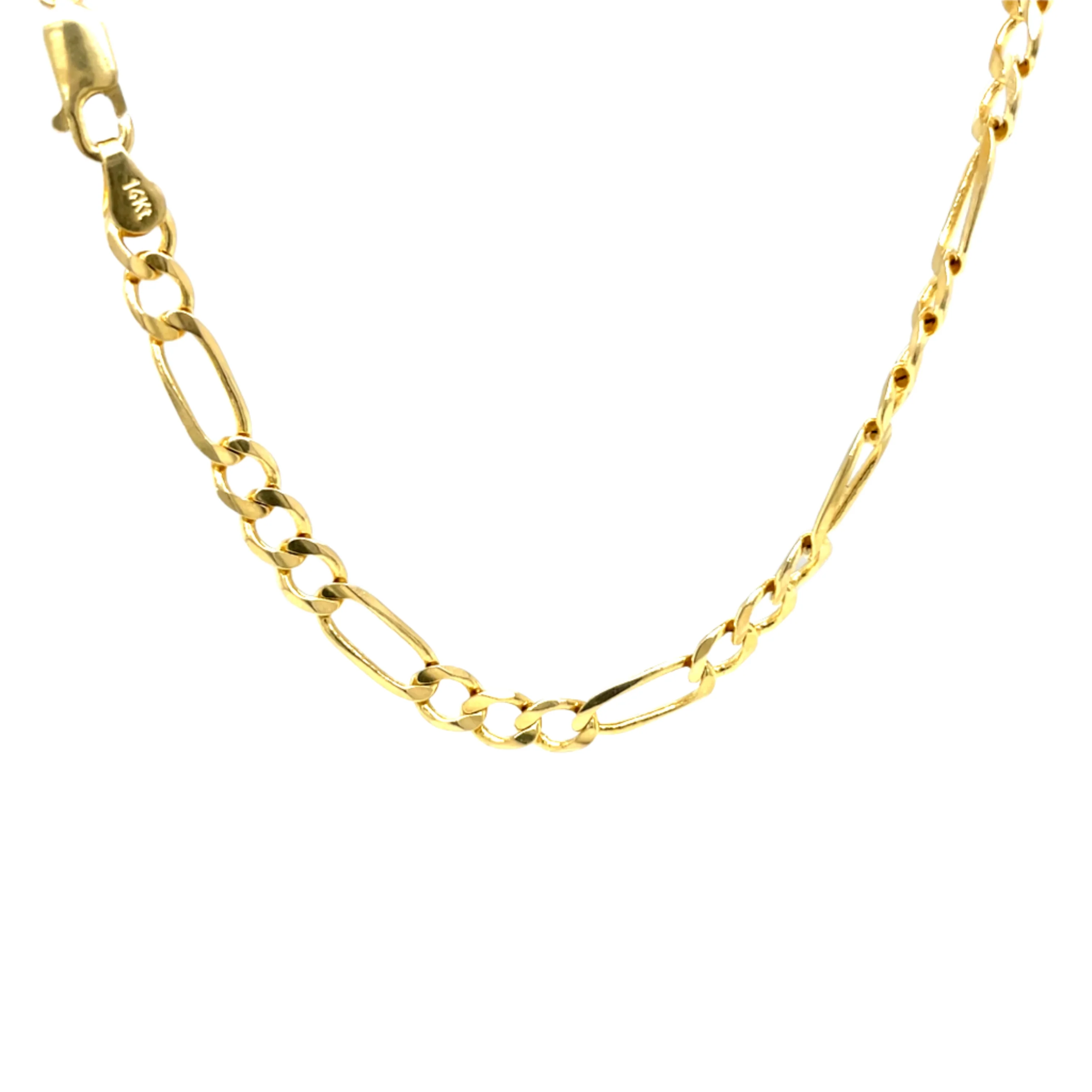 Solid 14k Gold Figaro Link Necklace - 5mm - Image 2