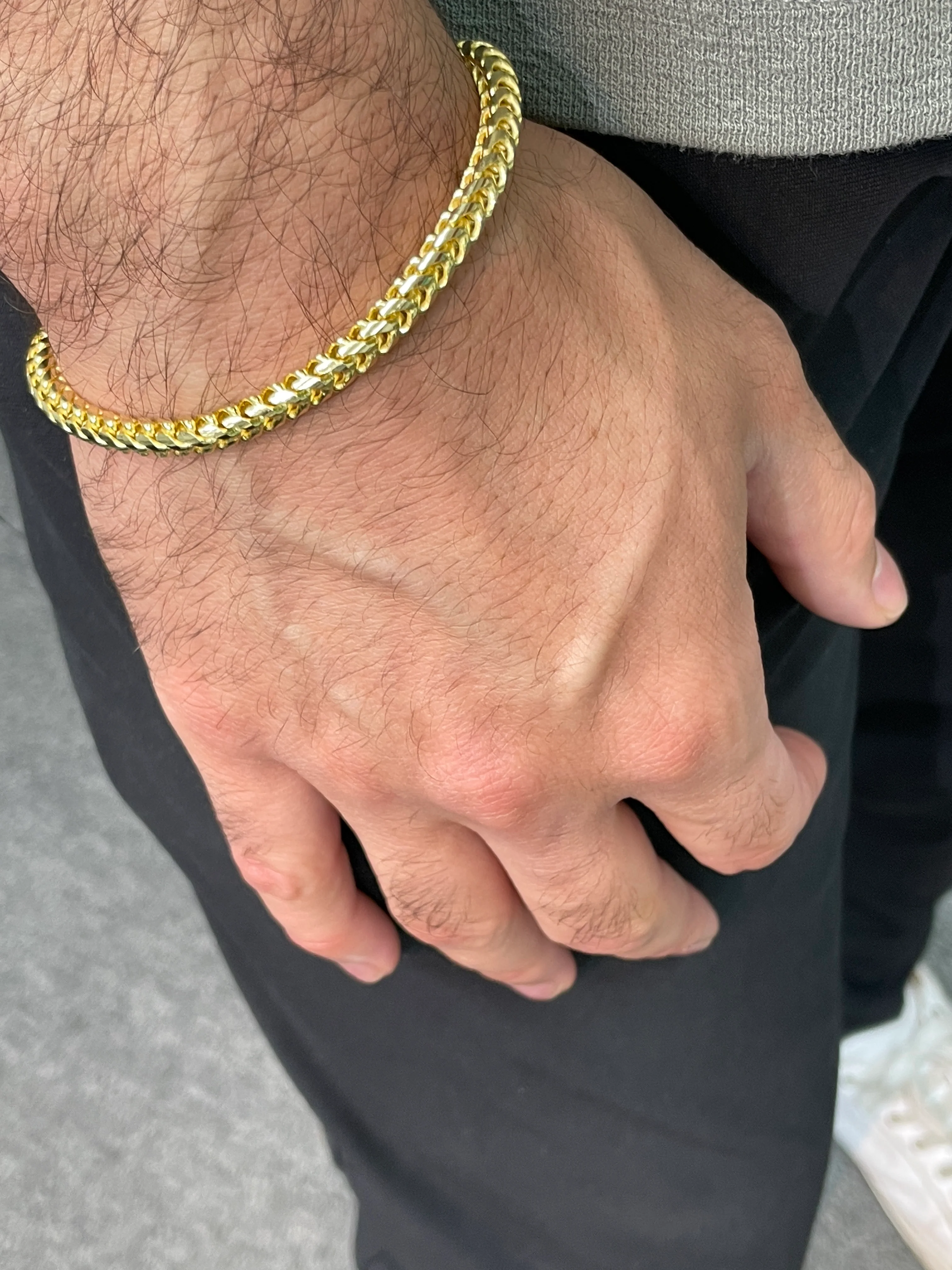 Solid 14k Gold Franco Bracelet - 4.5mm - Image 2