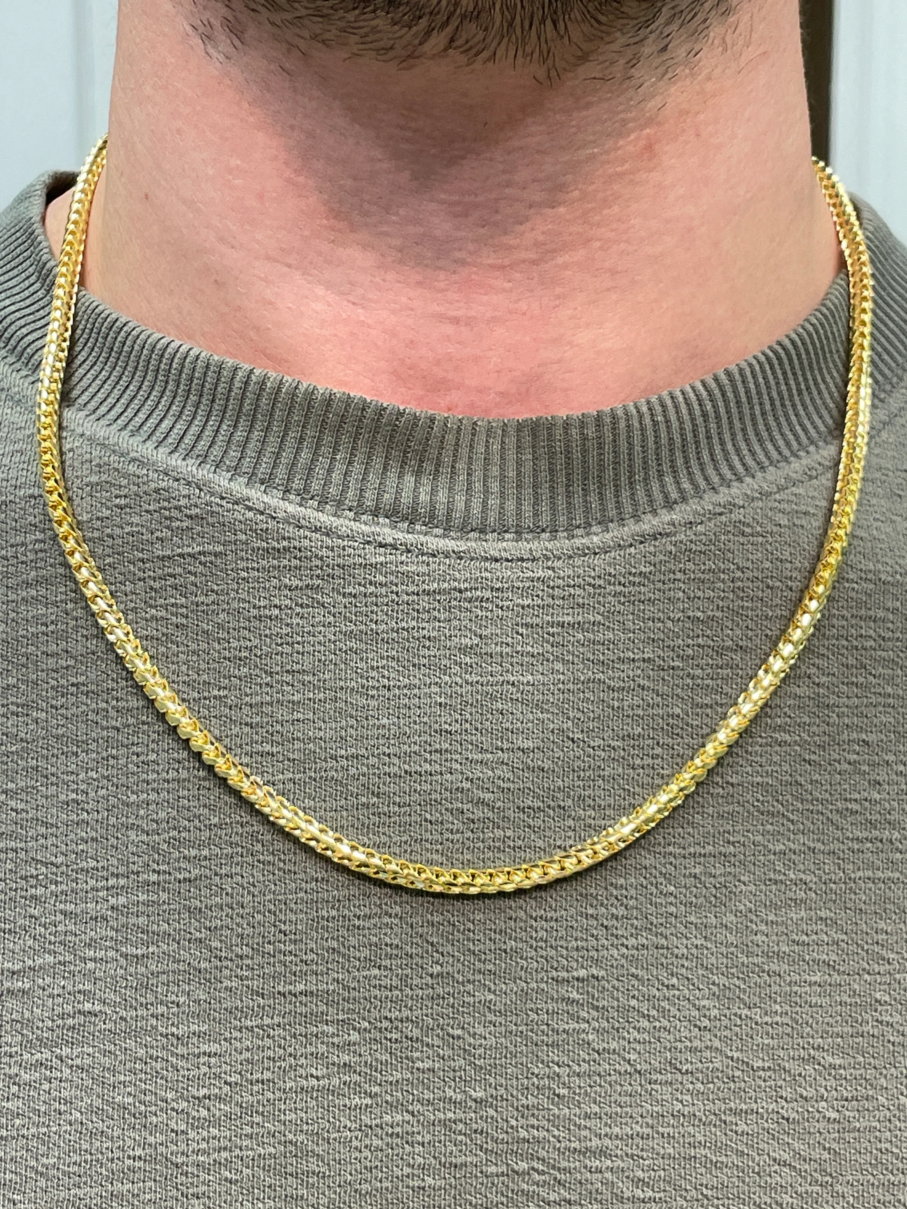 Solid 14k Gold Franco Chain Necklace - 3.8mm - Image 2