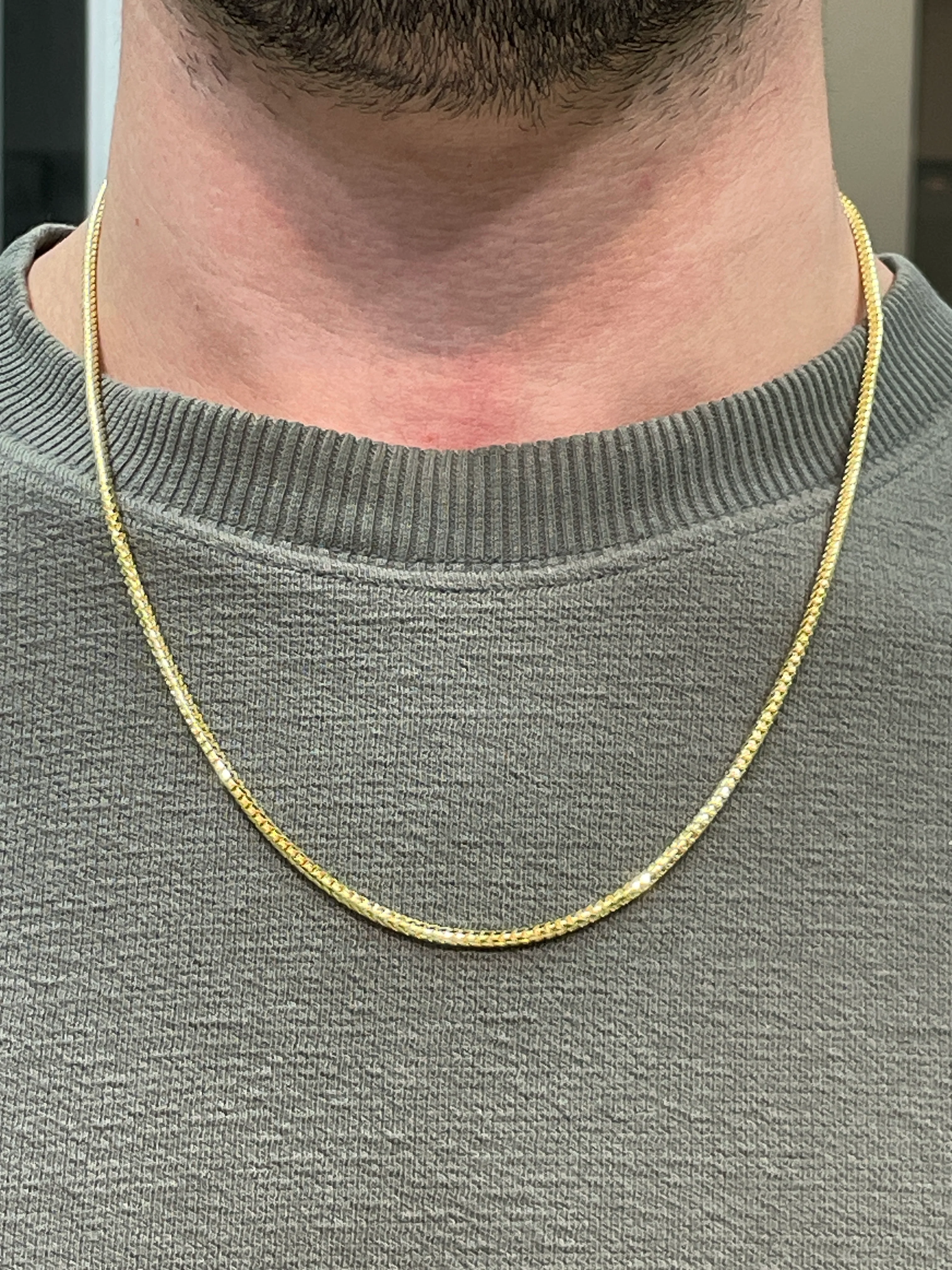 Solid 14k Gold Franco Chain Necklace - 2.5mm - Image 2